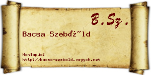 Bacsa Szebáld névjegykártya